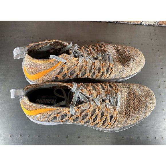 Nike Train Ultrafast Flyknit Mens 13 Training Shoe 843694 001 Orange Gray - Picture 8 of 8